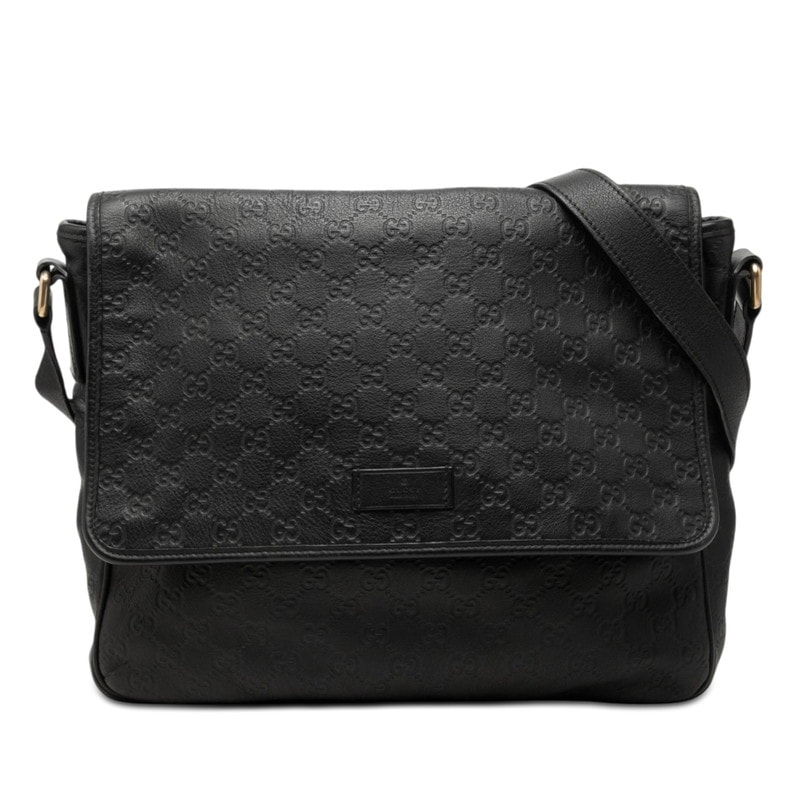 グッチ グッチシマ 斜め掛け ショルダーバッグ 223665 ブラック レザー レディース GUCCI 【中古】