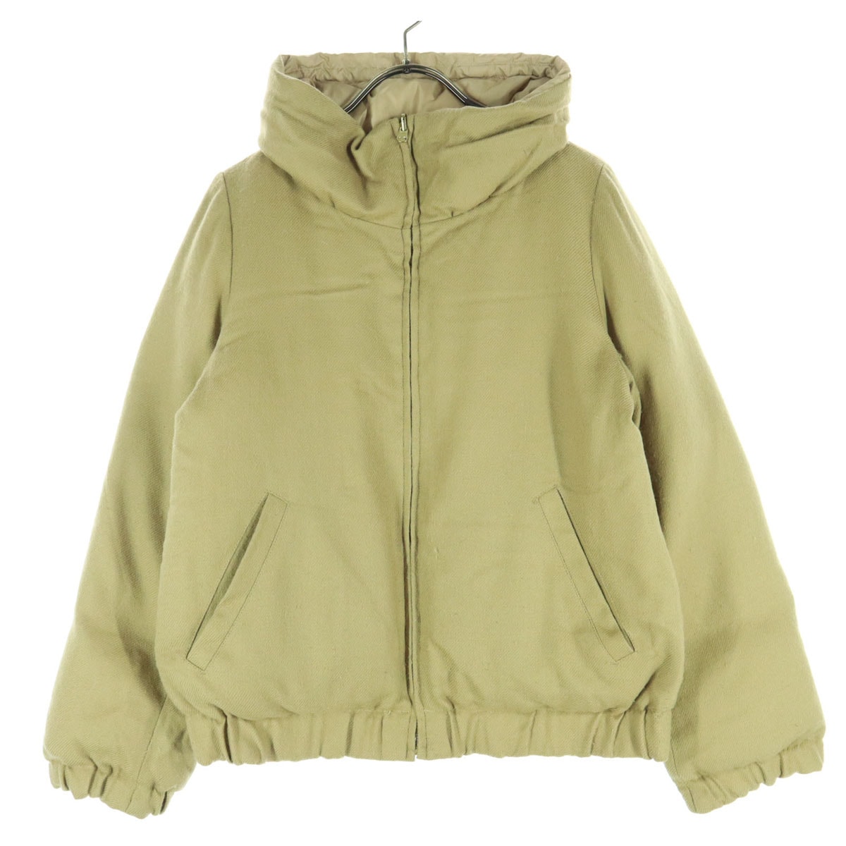 Adam et Rope' アダムエロペ 長袖 ダウンジャケット 38 ベージュ リバーシブル