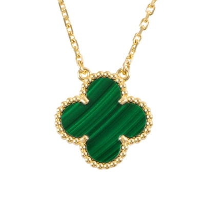 Van Cleef & Arpels ヴァンクリーフ&アーペル ヴィンテージ アルハンブラ ペンダント VCARO9VA00 ネックレス K18YG マラカイト ゴールド グリーン【中古】