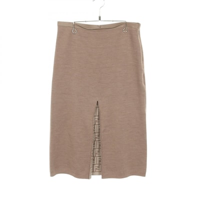 フェンディ FENDI FFロゴ スカート 衣料品 ボトムス ウール レディース グレー系 【中古】