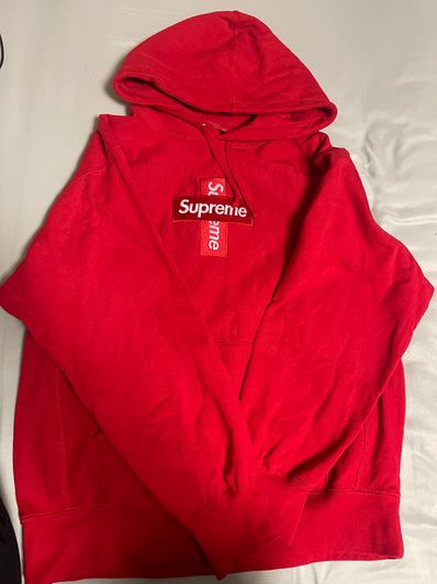 Supreme Cross Box Logo Hooded Sweatshirt "Red"
