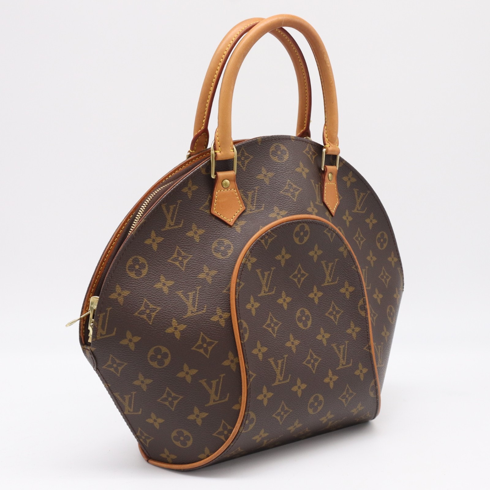 LOUIS VUITTON ルイ・ヴィトン モノグラム エリプス M51126 ハンドバッグ ブラウン ベージュ コーティングキャンバス レザー レディース