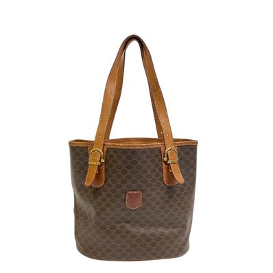 セリーヌ CELINE トートバッグ マカダム バケツ ブラウン