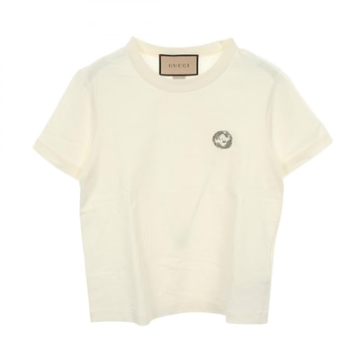 グッチ GUCCI インターロッキングG ビジュー 半袖Tシャツ 衣料品 トップス コットン レディース ホワイト系 【中古】