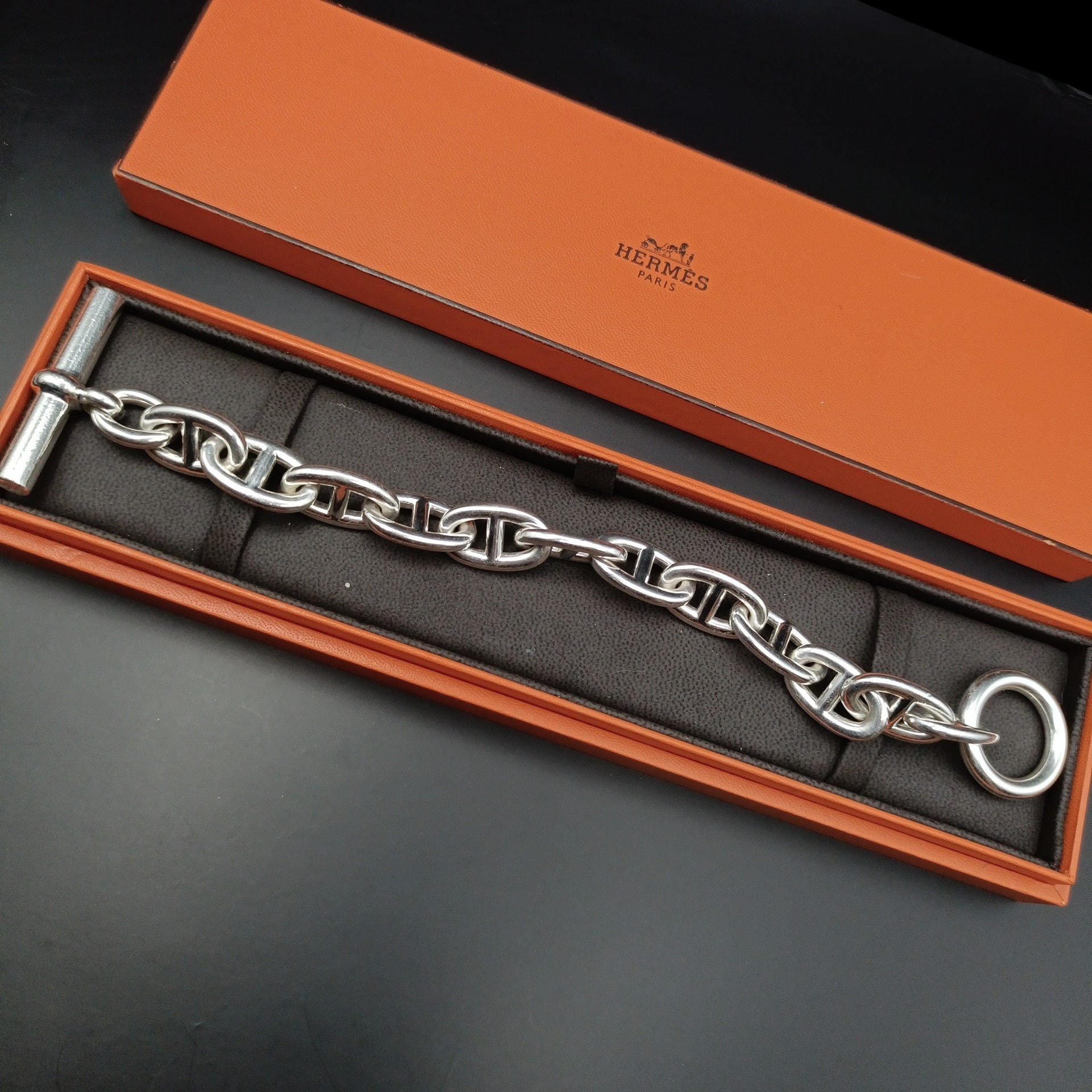 Hermes Chaine D'ancre TGM Bracelet "Silver"