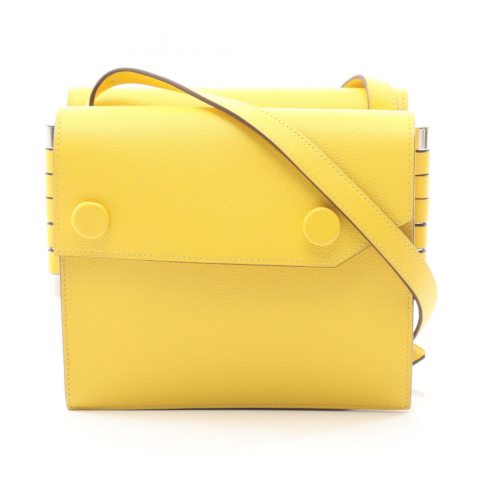 エルメス HERMES ツインズ ショルダーバッグ バッグ レザー エバーカラー エバーカラー ジョーヌアンブル D刻印(2019年製造) レディース イエロー系 077809CK 【中古】