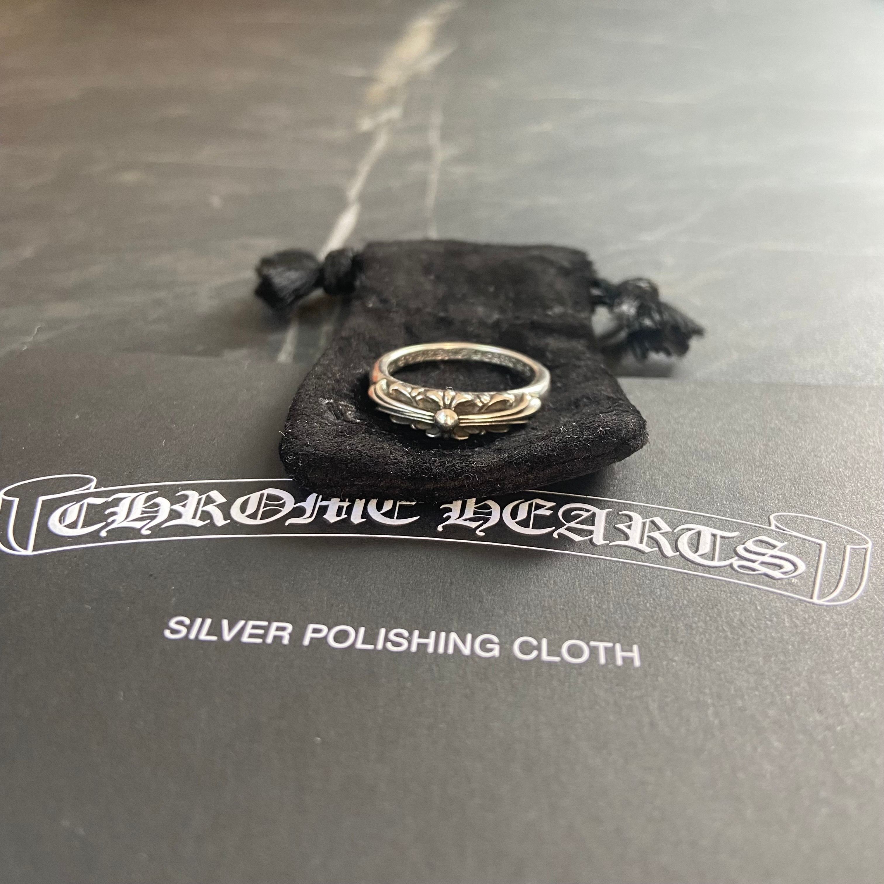 Chrome Hearts Baby Classic Ring W / Floral Cross "Silver"