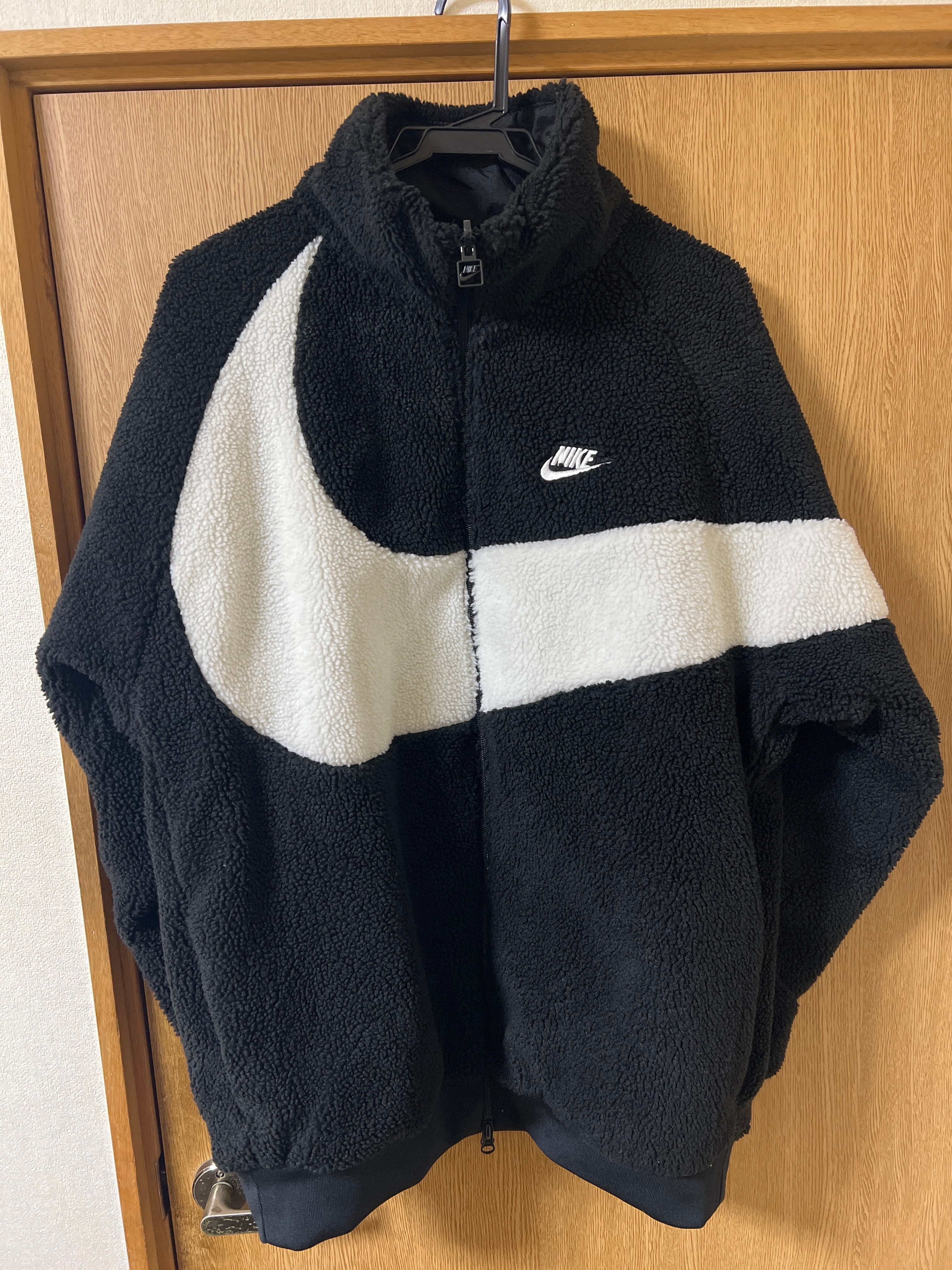 Nike Big Swoosh Reversible Boa Jacket "Black Sail"