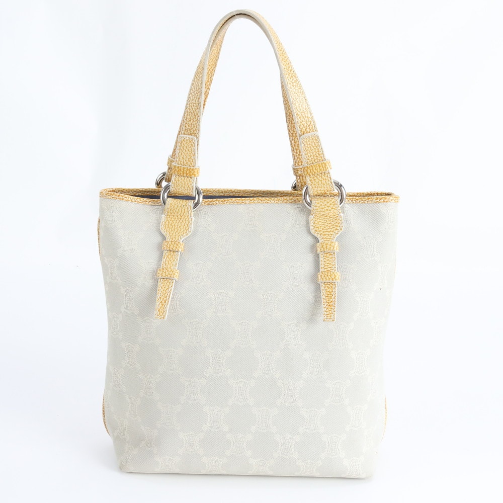 ■美品 セリーヌ マカダムトリオンフトート バッグ レザー×キャンバス