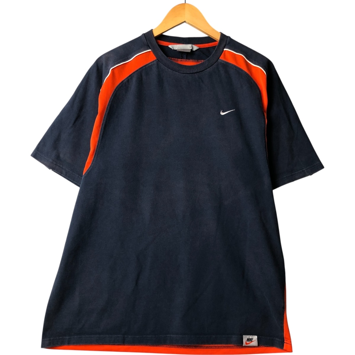 古着 00年代 ナイキ NIKE ツートン ワンポイントロゴTシャツ メンズL相当/eaa562938
