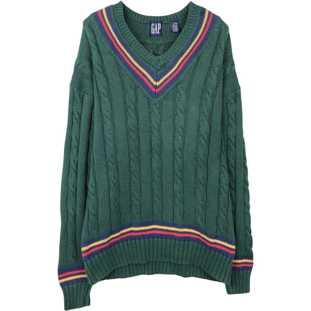 古着 90年代 ギャップ GAP オールドギャップ ケーブル編み チルデンニットセーター メンズXL相当 ヴィンテージ/eaa671373