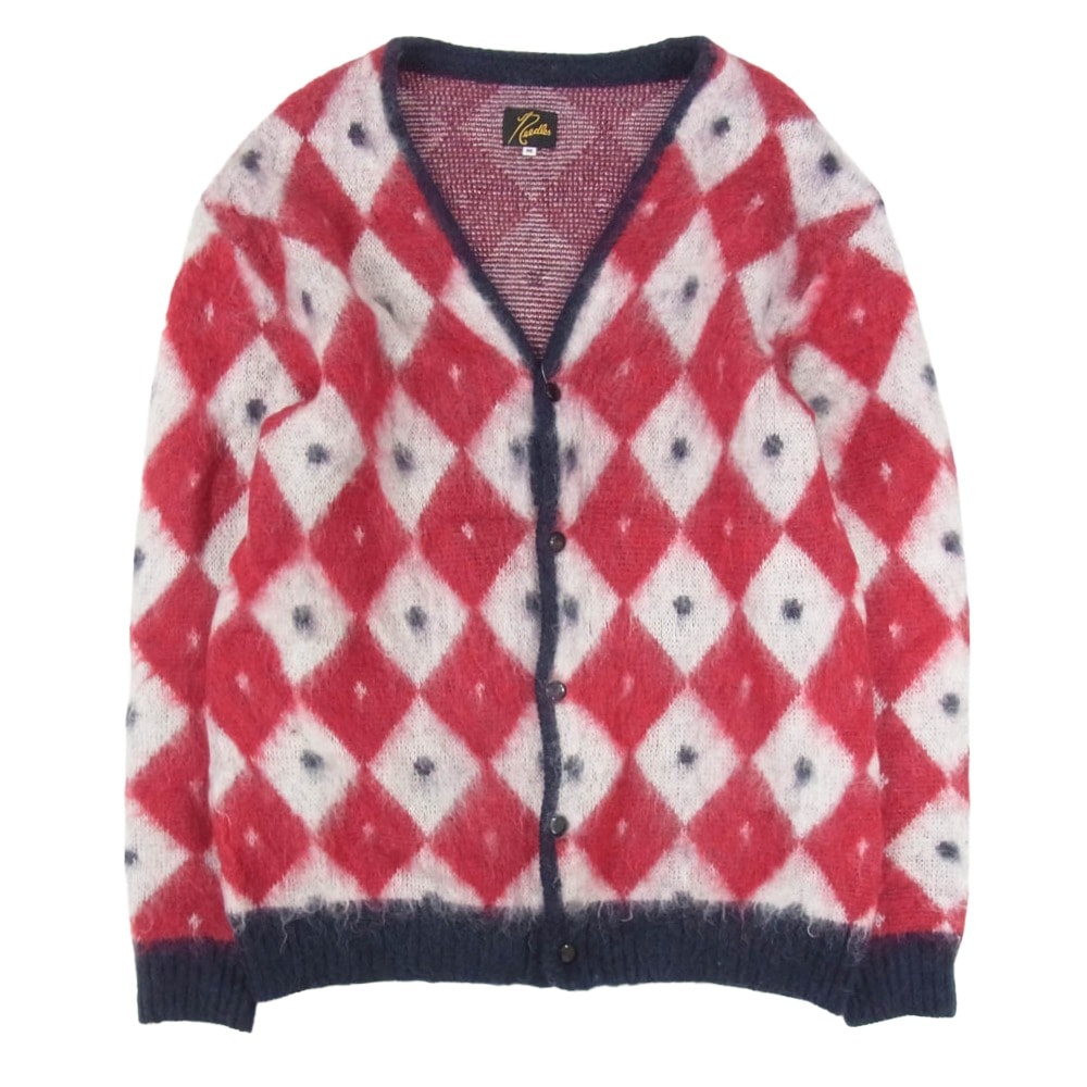Needles ニードルス カーディガン NS280 Mohair Cardigan Diamond モヘア ダイヤモンド ニット カーディガン レッド系 M【中古】