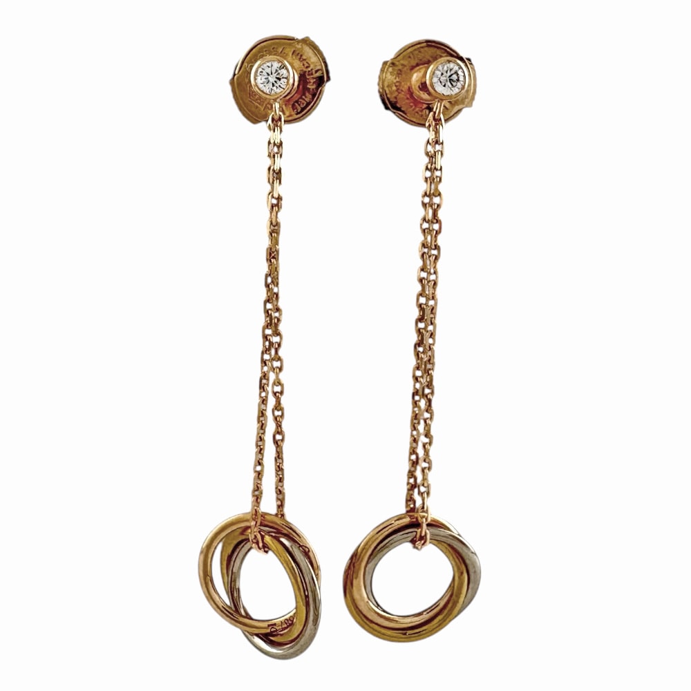 カルティエ スウィート トリニティ ピアス 18金 K18イエローゴールド レディース CARTIER 中古