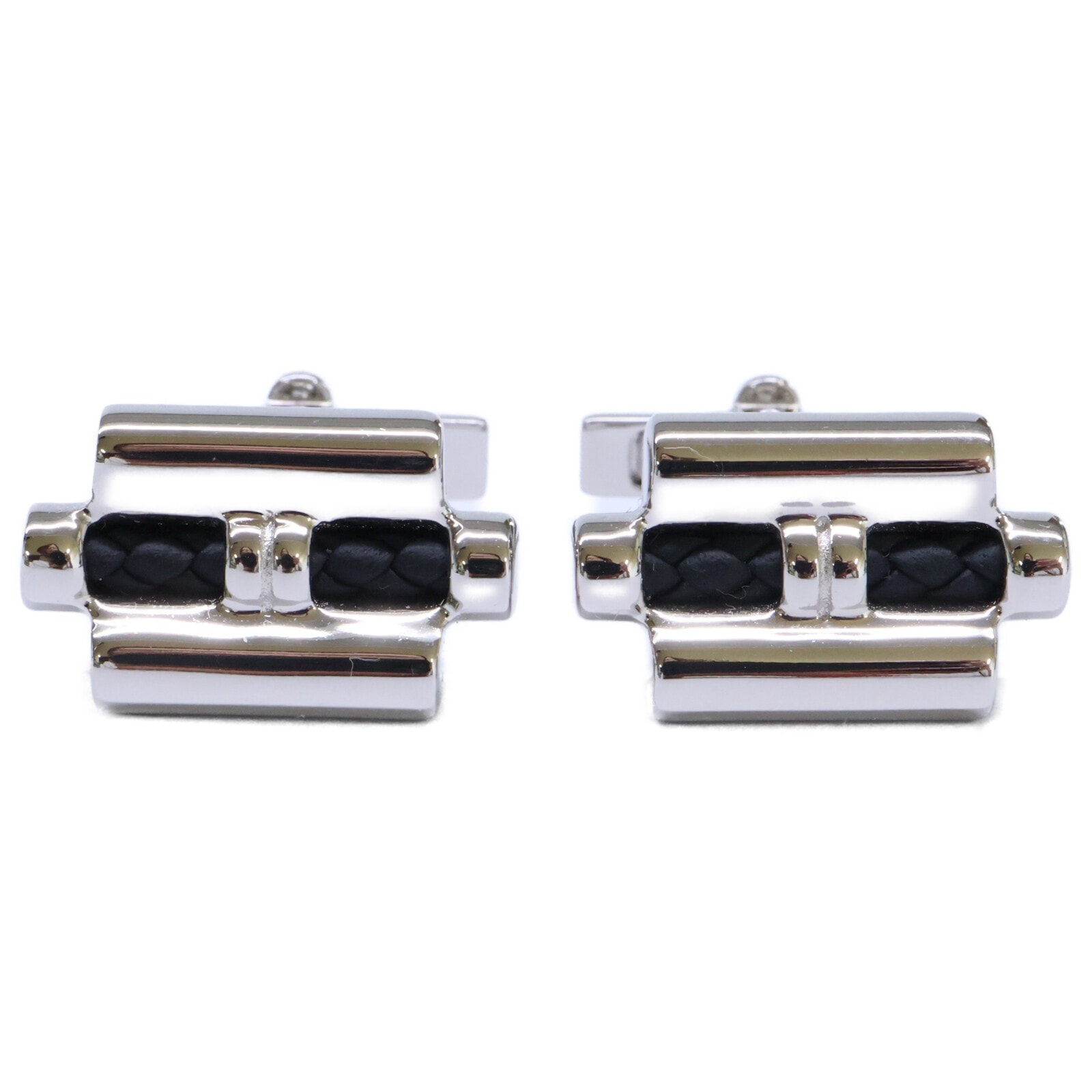 エルメス 【美品】H100129FP89 トゥルニ メタル/ヴォースイフト トレッセ カフリンクス