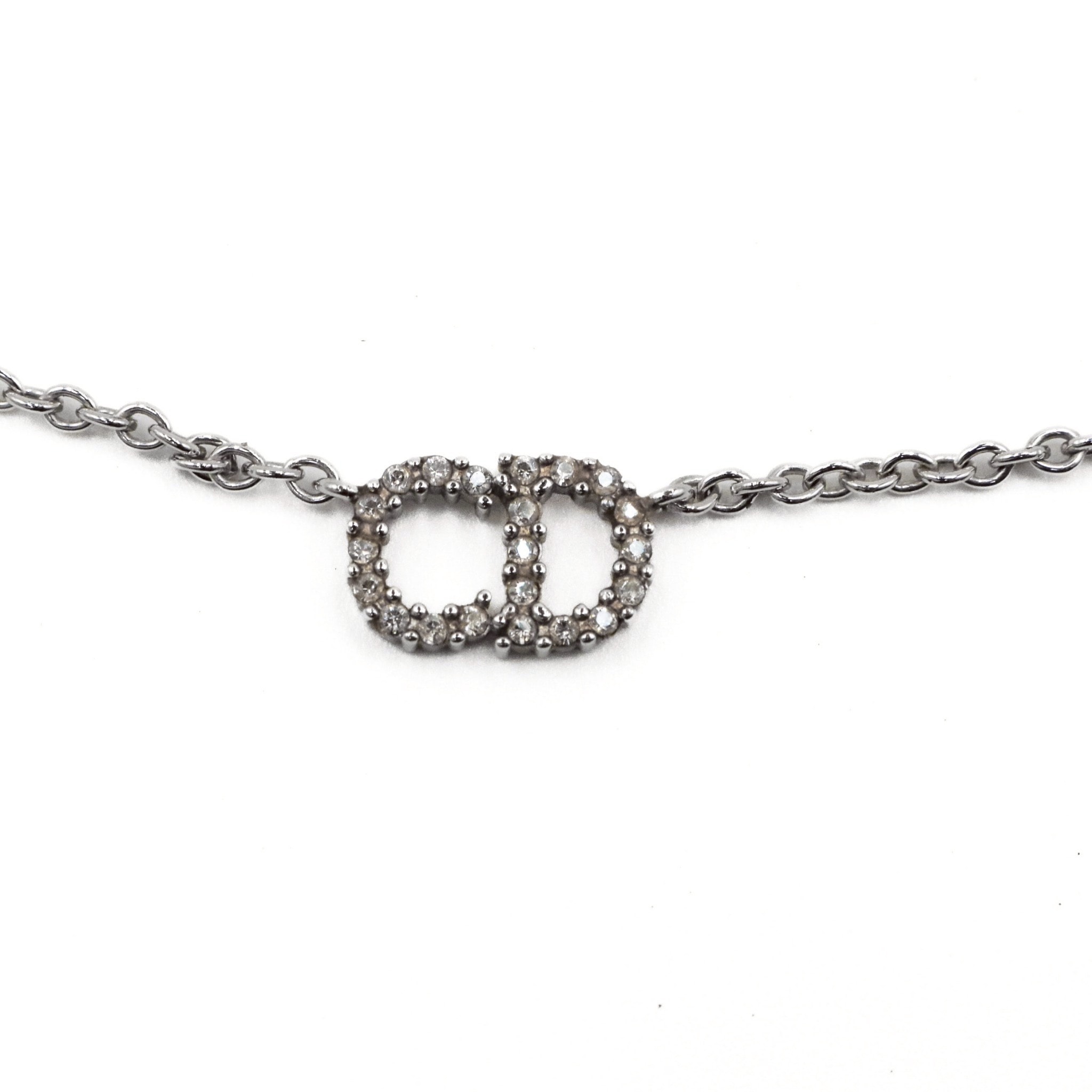 Dior Clair D Lune Necklace Silver-Finish Metal with White Crystals "Silver"