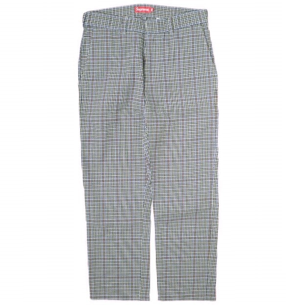 SUPREME シュプリーム 18SS Work Pant T/Cツイル グレンチェックワークパンツ 30 Grey Plaid ボトムス g21180