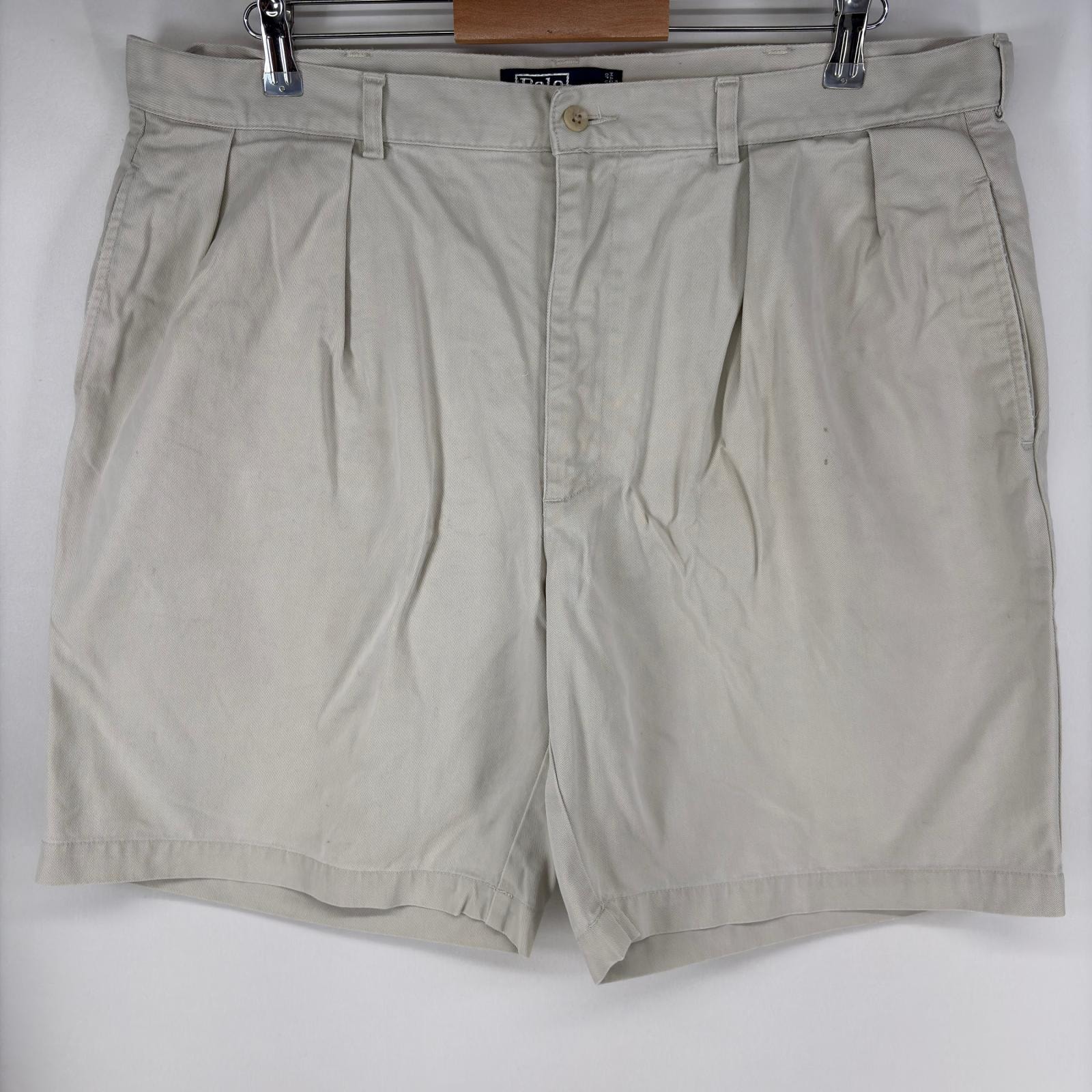 古着 ポロバイラルフローレン Polo by Ralph Lauren パンツ TYLER SHORT チノ ワンポイントロゴ ハーフ w40  グレー系 メンズ
