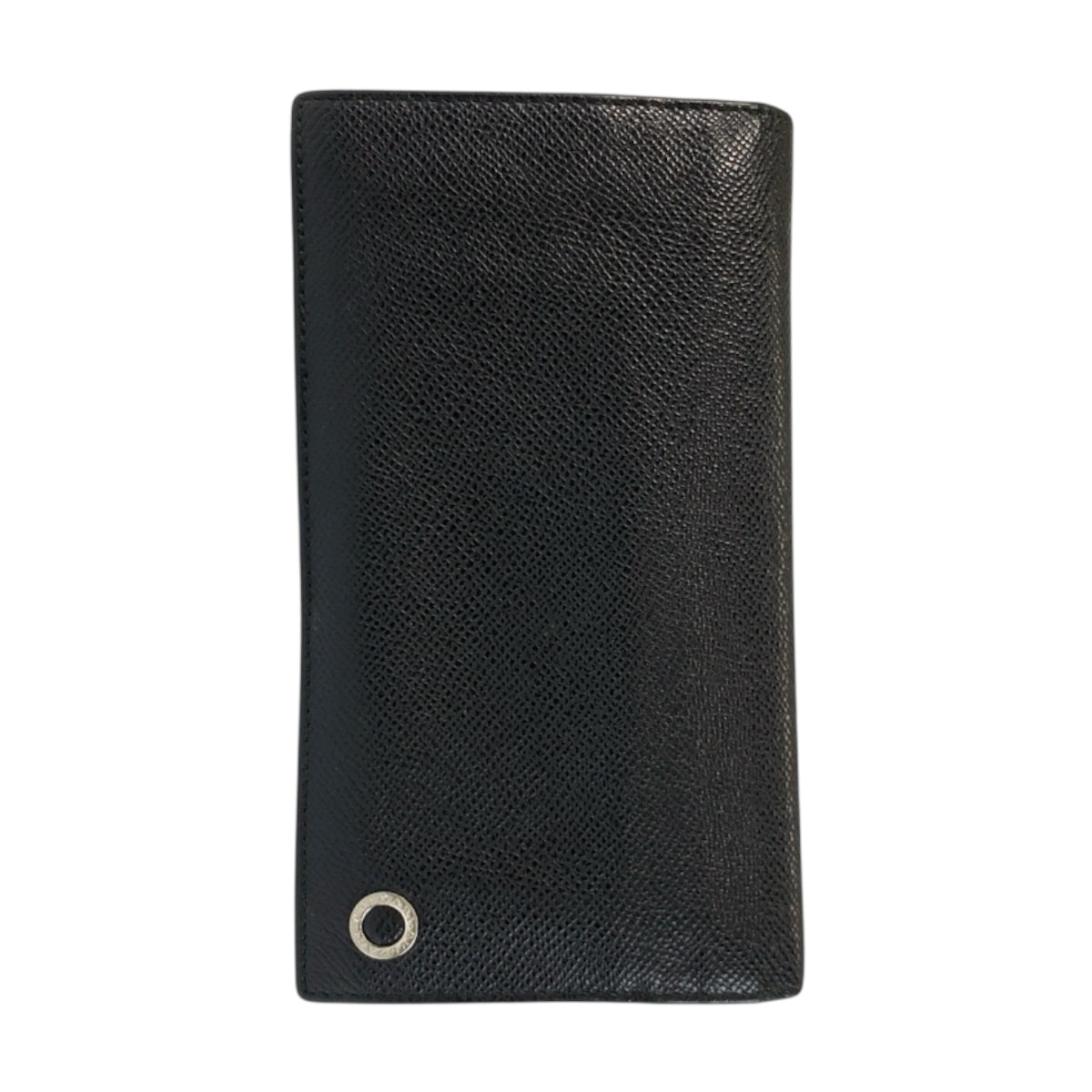BVLGARI ブルガリ ブルガリブルガリ ブラック 黒 ブルー シルバー金具 レザー 長財布 ロングウォレット 600068 【中古】