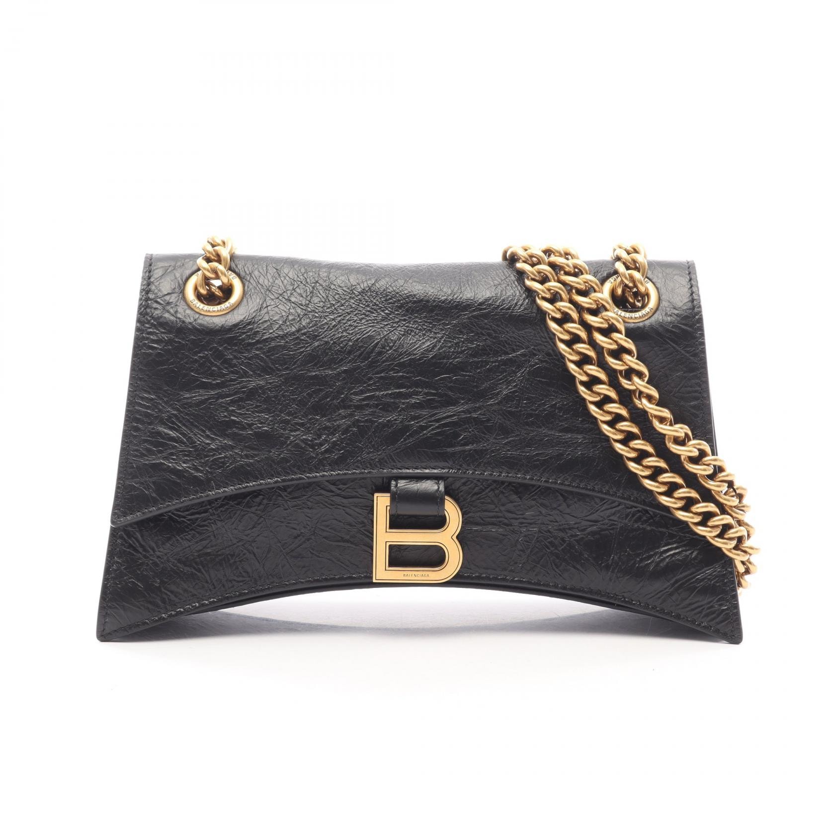 バレンシアガ BALENCIAGA クラッシュ スモール ショルダーバッグ バッグ レザー レディース ブラック系 781920 【中古】