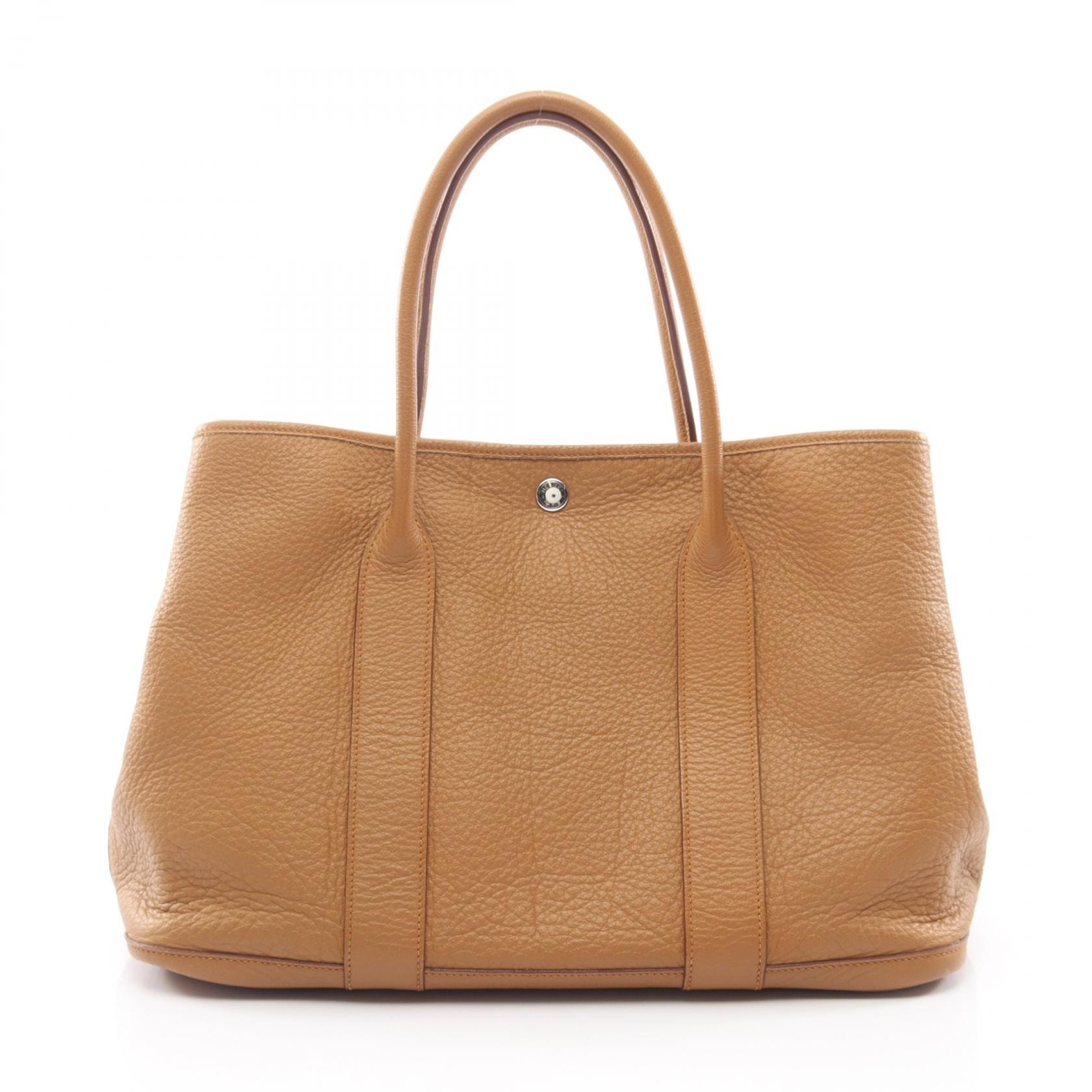 エルメス HERMES ガーデンパーティPM トートバッグ バッグ レザー フィヨルド フィヨルド ナチュラルサブレ □M刻印(2009年製造) レディース ブラウン系 【中古】