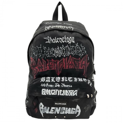 BALENCIAGA バレンシアガ リュック エクスプローラー diy metal allover 502221 ナイロン ポリエステル ブラック 黒 ブラック金具 メンズ【中古品】