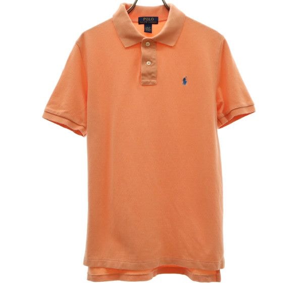 POLO RALPH LAUREN ポロラルフローレン ロゴ刺繍 半袖 ポロシャツ L(14-16) オレンジ 鹿の子