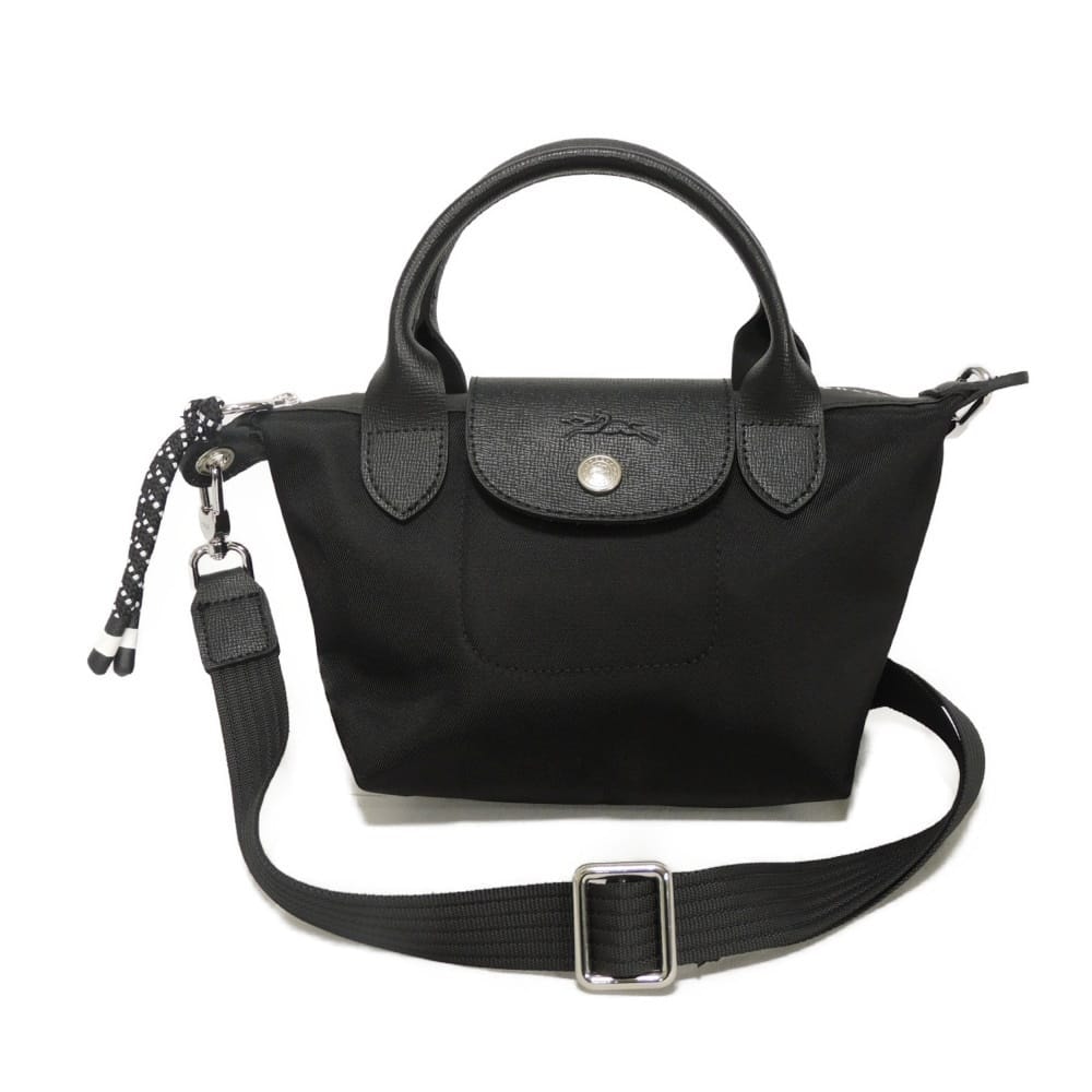 Longchamp ロンシャン ル プリアージュ エナジー XS 現行 ロゴ 2WAY ショルダーバッグ 美品 ホース ブラック ハンドバッグ L1500HSR001