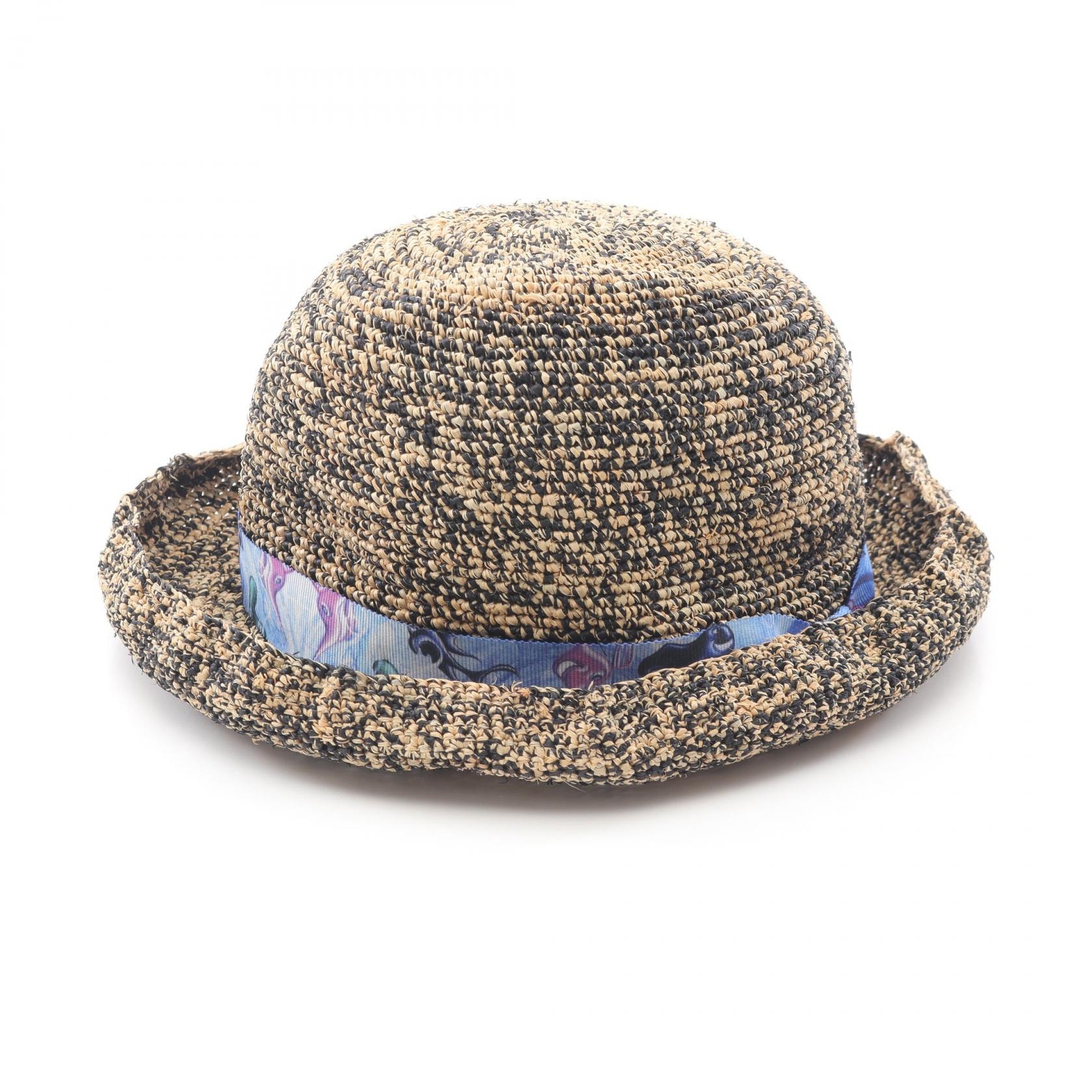 ディオール Dior DIOR × Kenny Scharf ハット 帽子 ラフィア メンズ ベージュ系 / ブラック系 / ブルー系 【中古】