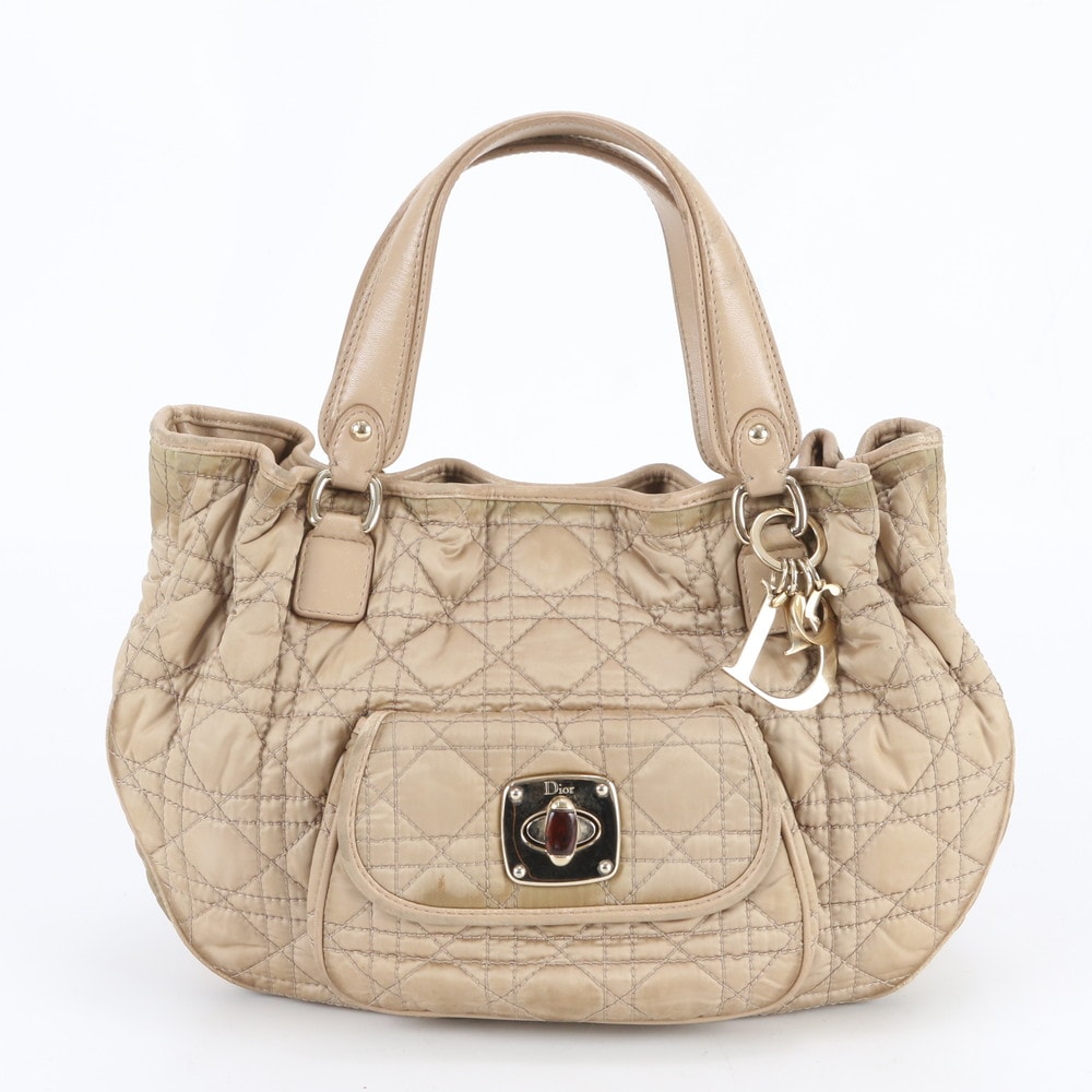 ■美品 クリスチャンディオール カナージュハンドバッグ レザー