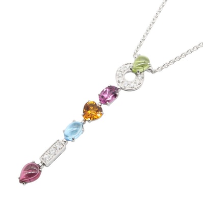 ブルガリ BVLGARI アレグラ ネックレス ネックレス ジュエリー K18WG(ホワイトゴールド) ダイヤモンド 色石 レディース シルバー系 / クリア系 / マルチカラー 339373 【中古】