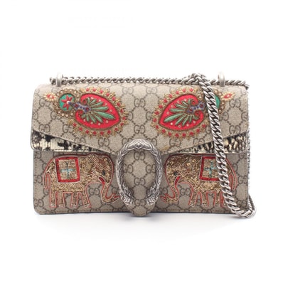グッチ GUCCI ディオニュソス GGスプリーム ショルダーバッグ バッグ PVCコーティングキャンバス エキゾチックレザー レディース ベージュ系 / マルチカラー 400249 【中古】