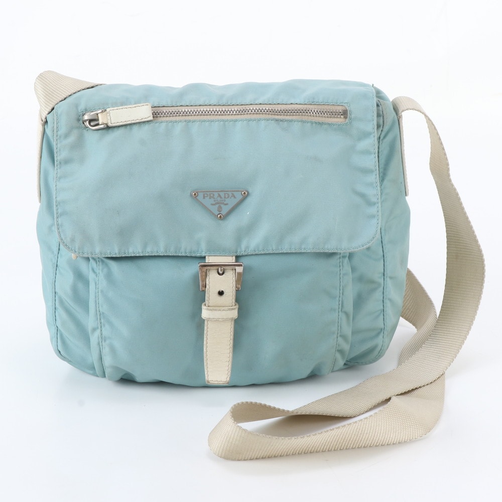 ■美品 プラダ テスート ナイロントライアングルロゴショルダーバッグ