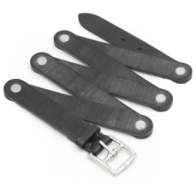 【未使用】HERMES エルメス 折り畳みレザーベルト サイズ 90 メンズ Etriviere エトリヴィエール クルードセル セリエボタン 小物 箱/袋付属 ブラック 黒 N刻印 フランス製