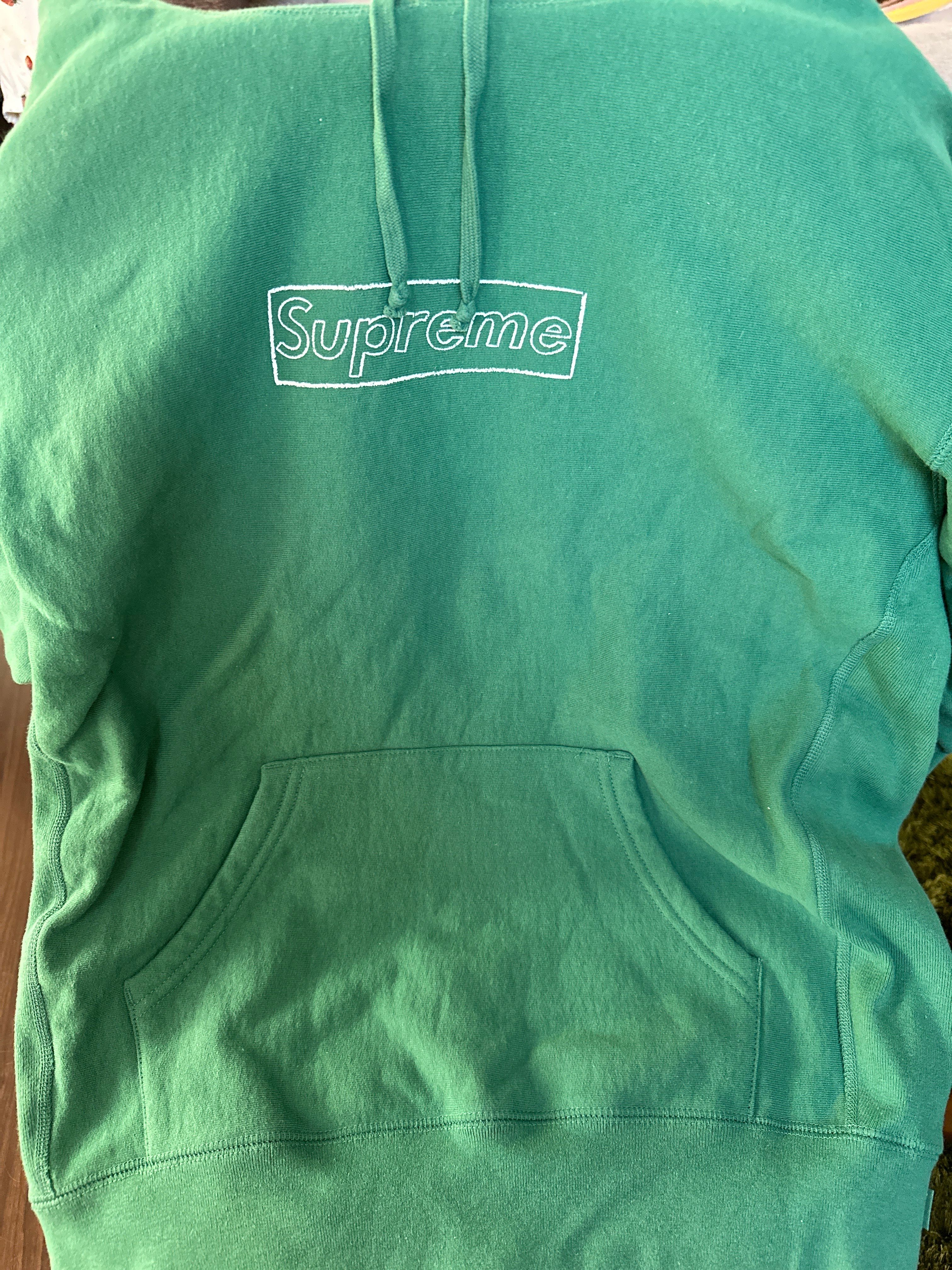 Supreme KAWS Chalk Logo Hooded Sweatshirt "Green"(2021)