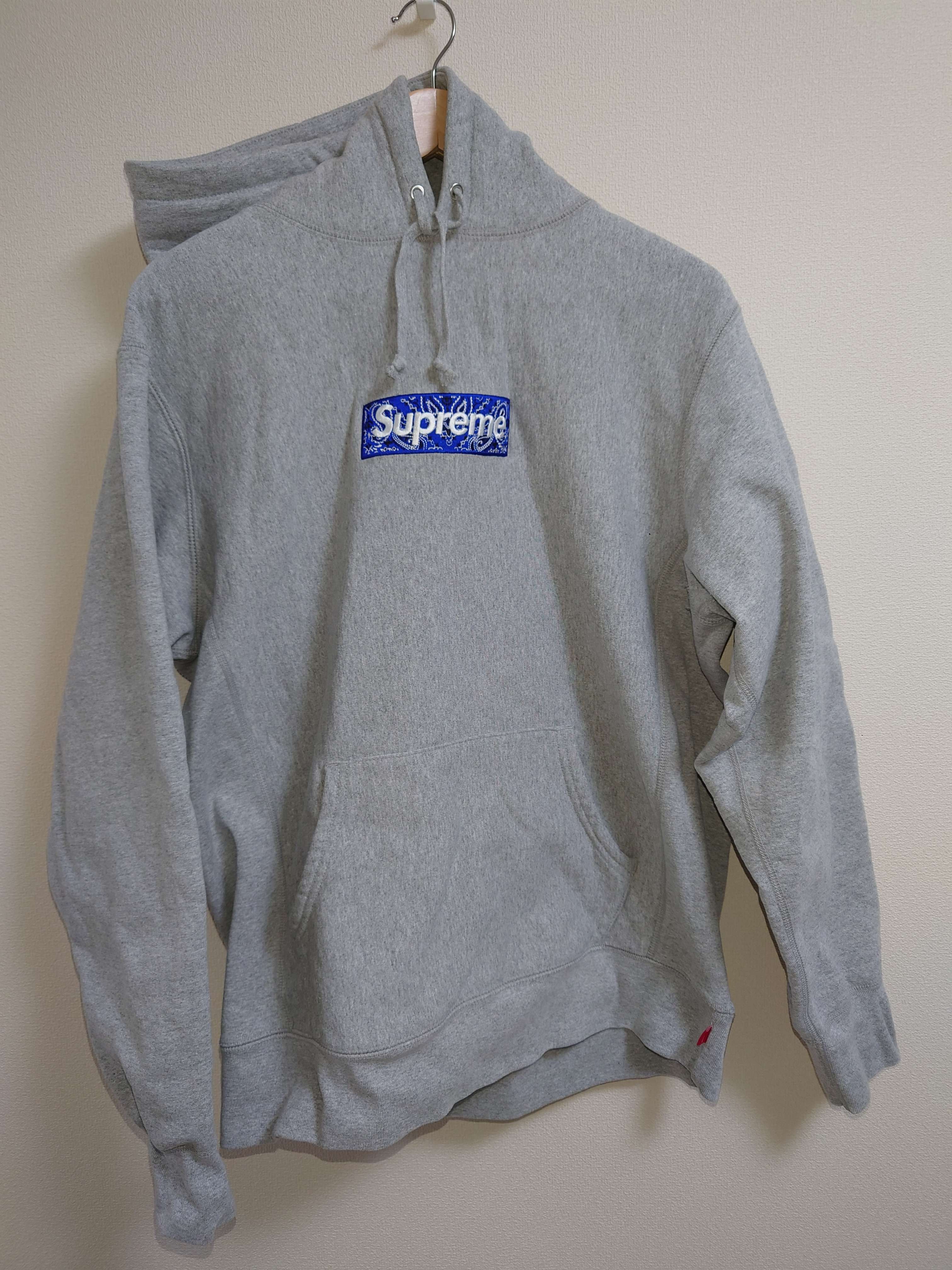 Supreme Bandana Box Logo Hooded Sweatshirt "Grey"
