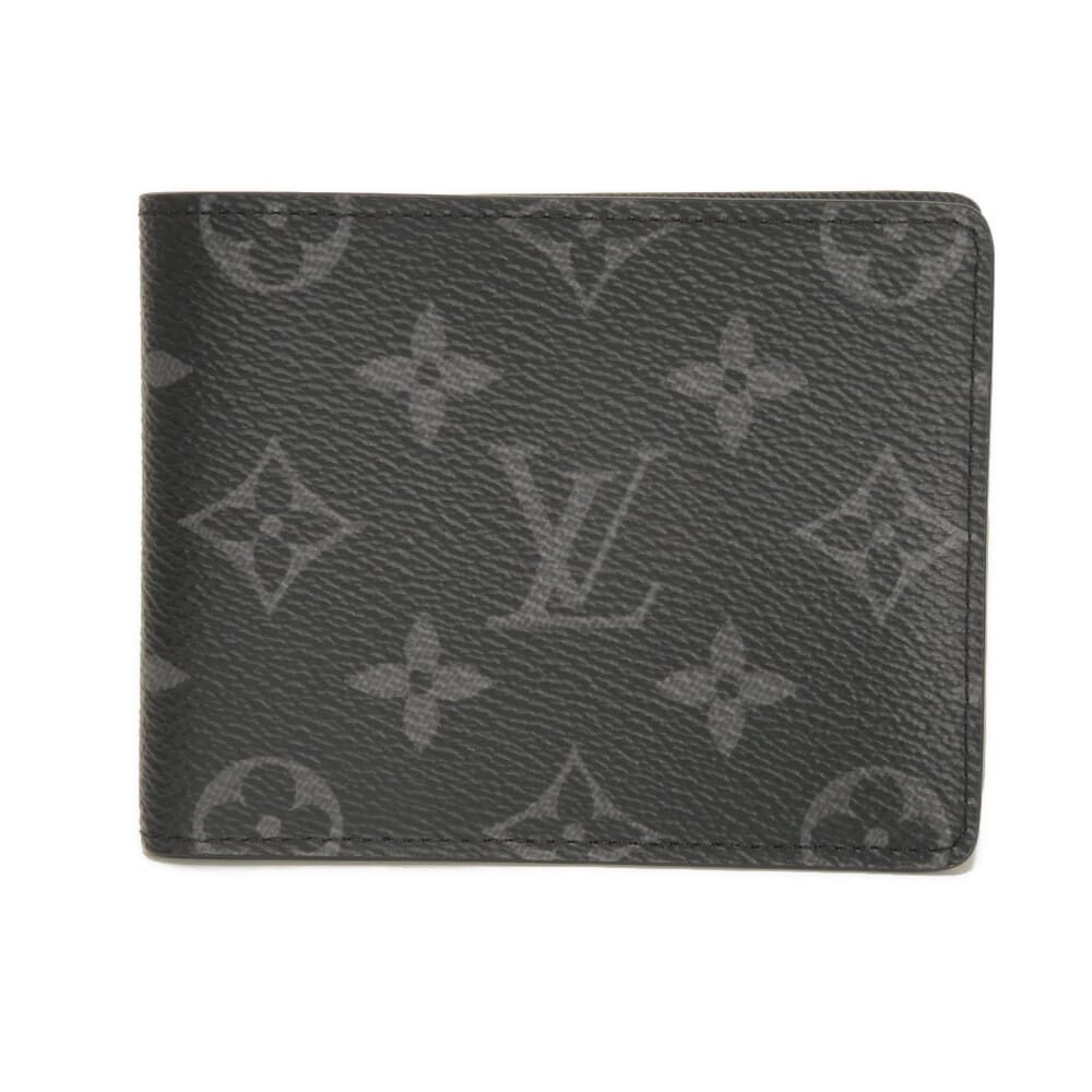 LOUIS VUITTON ルイ・ヴィトン ポルトフォイユ スレンダー LVロゴ フラワー 札入れ カードケース RFID ICチップ モノグラム エクリプス ノワール 二つ折り財布 M61695