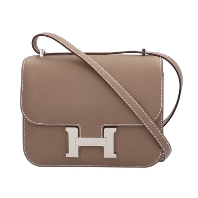 エルメス コンスタンスミニ18 ショルダーバッグ ヴォーエプソン ベージュ レディース HERMES 中古