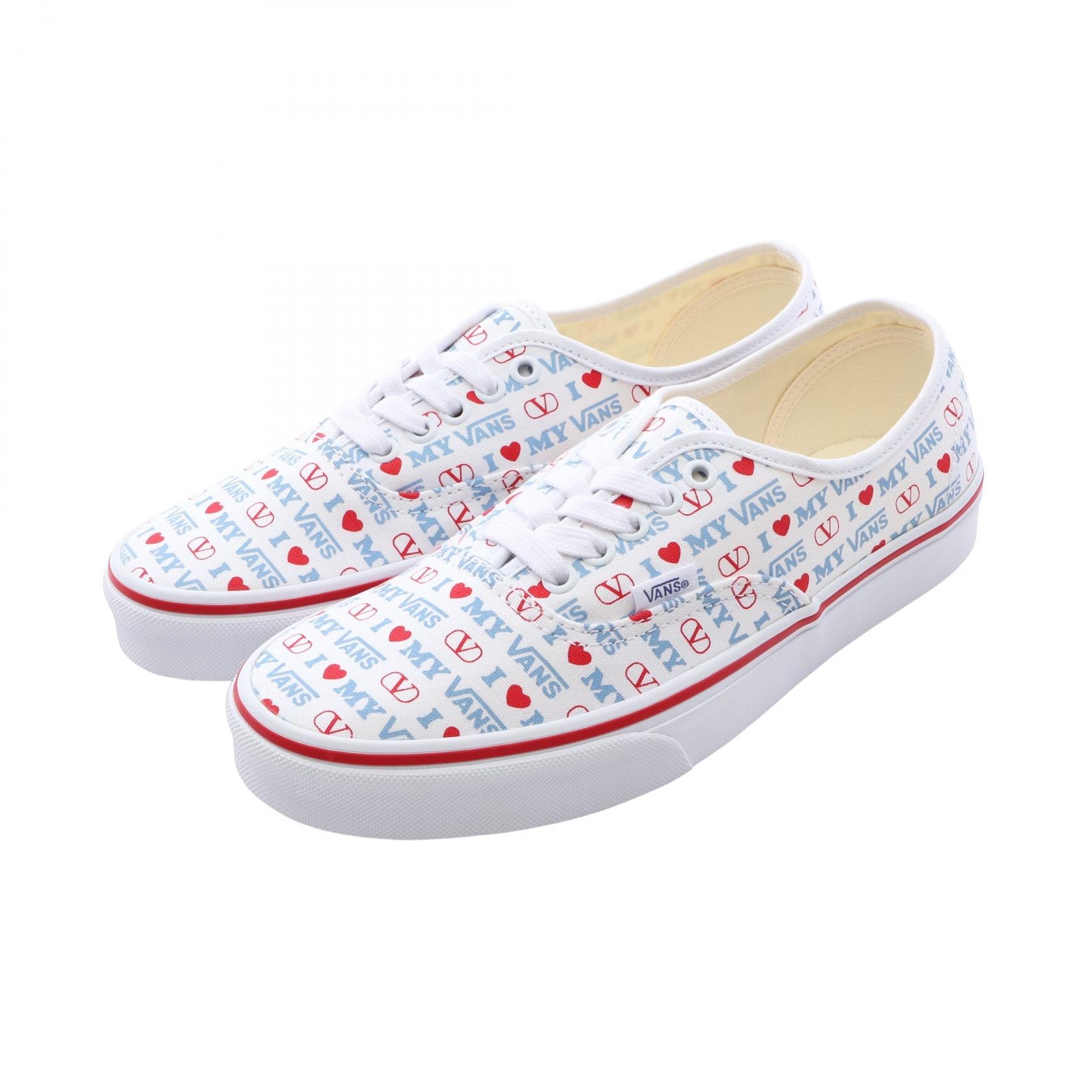 ヴァレンチノ Valentino VALENTINO × VANS スニーカー 靴 キャンバス メンズ ホワイト系 / レッド系 / ブルー系 【中古】