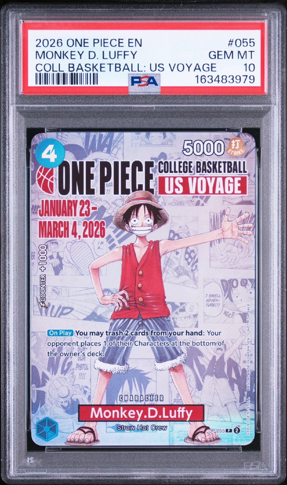PSA10】モンキー・D・ルフィ：P (開封済) [P-055]【英語版
