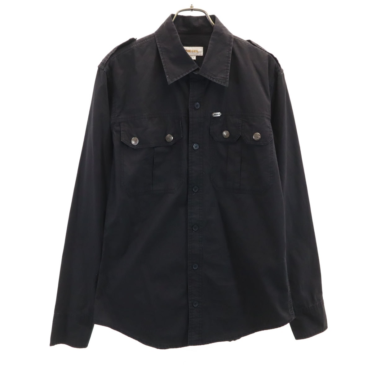 DIESEL ディーゼル 長袖 ミリタリーシャツ L ブラック