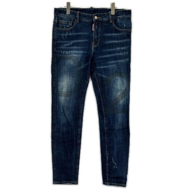 ディースクエアード S74LA0651 インディゴ D2プリント SLIM JEAN/スリムジーン デニムパンツ 32