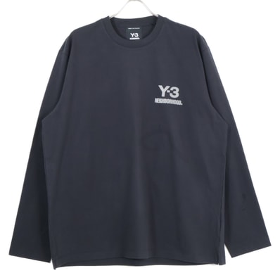 ワイスリー ×NEIGHBORHOOD 25AW JW7001 ブラック Y-3-Nバックプリント LOGO LS TEE L