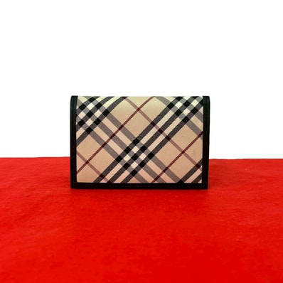 BURBERRY バーバリー ノバチェック レザー キャンバス カードケース ブラック
45194