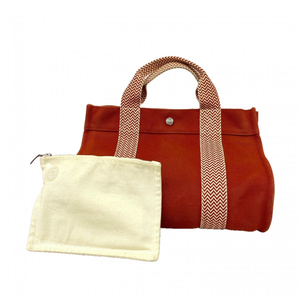 ★最終価格★SALE【6gc2671】エルメス ハンドバッグ カンヌPM キャンバス オレンジ シルバー金具【中古】レディース
