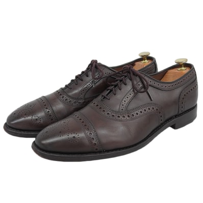 アレンエドモンズ Strand ストランド バーニッシュドカーフ セミブローグシューズ メンズ ブラウン 10D 6105 10D