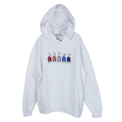 MONCLER モンクレール パーカー 22AW H20918G00038 809KR モンクレールジャパンタグ HOODIE ワッペン付 ダックプリント プルオーバーパーカー ホワイト系 M【中古】
