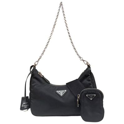 プラダ Re-Edition 2005 ショルダーバッグ ナイロン 1BH204 ブラック レディース PRADA 中古