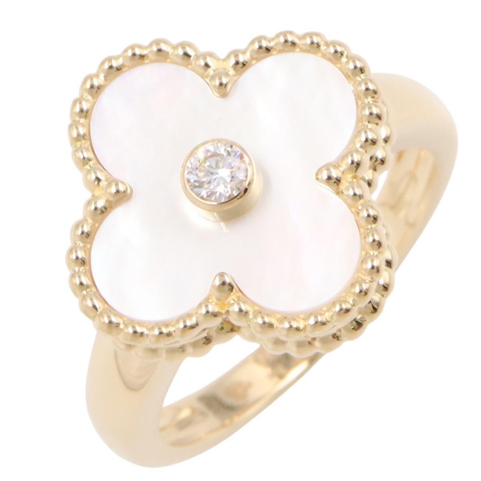 ヴァンクリーフ&アーペル Van Cleef & Arpels ヴィンテージアルハンブラ マザーオブパール1PD リング リング・指輪 ジュエリー K18(イエローゴールド) ダイヤモンド マザーオブパール レディース ゴールド系