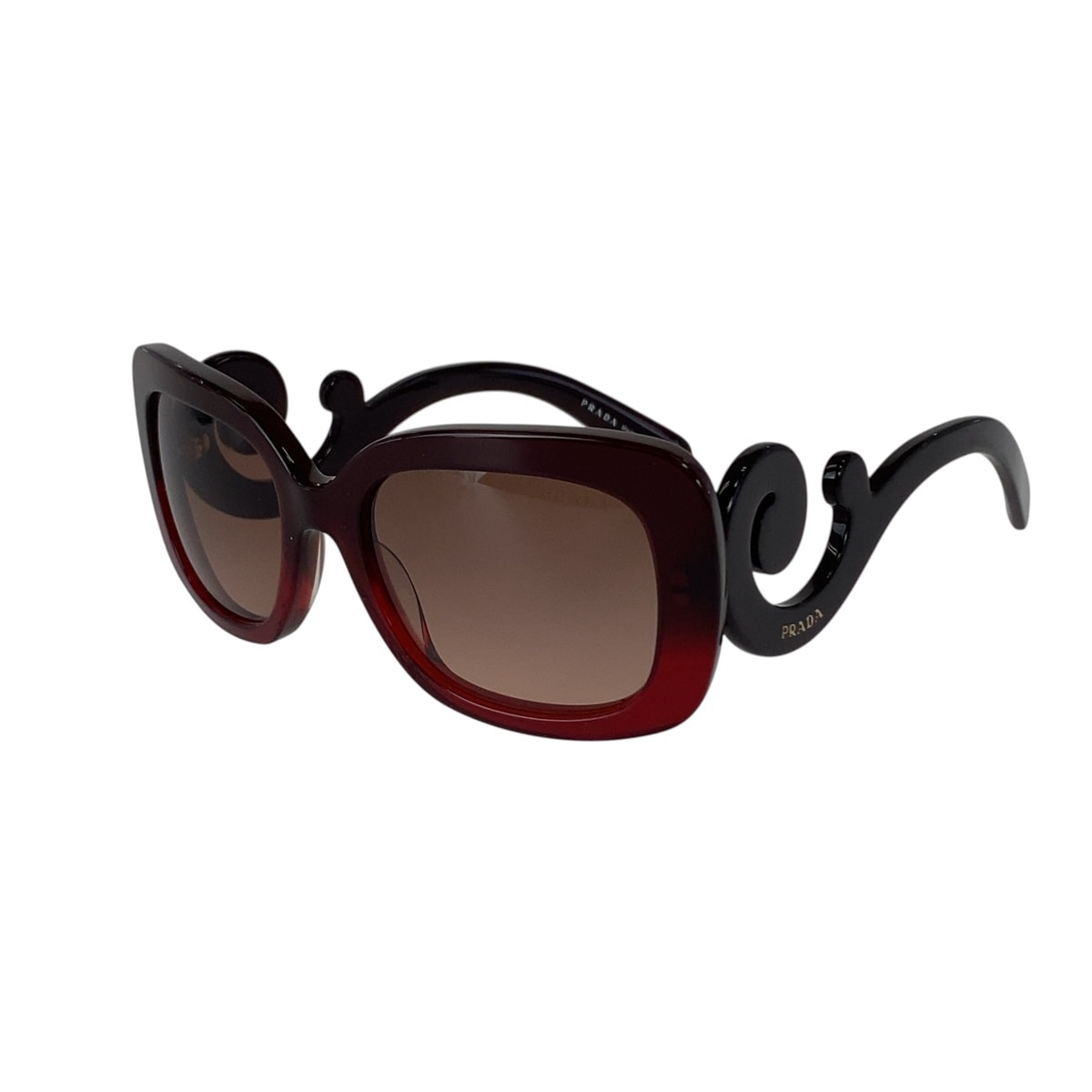 美品 PRADA プラダ グラデーション レッド プラスチック サングラス バタフライ 1-0294262 【中古】
