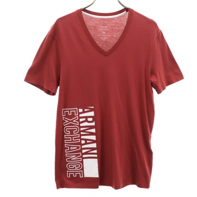 ARMANI EXCHANGE アルマーニエクスチェンジ 半袖 Vネック Tシャツ XS ボルドー系
